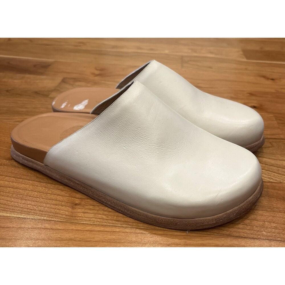 Wal & Pai Leather Clog Mule Shoes 5/35 Women’s White Slip On